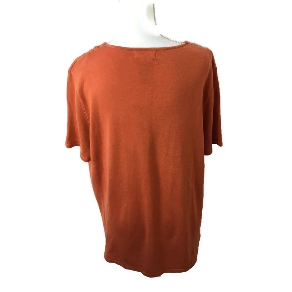 White Stage NEW Apricot Peach Knit Top XL - Picture 3 of 7